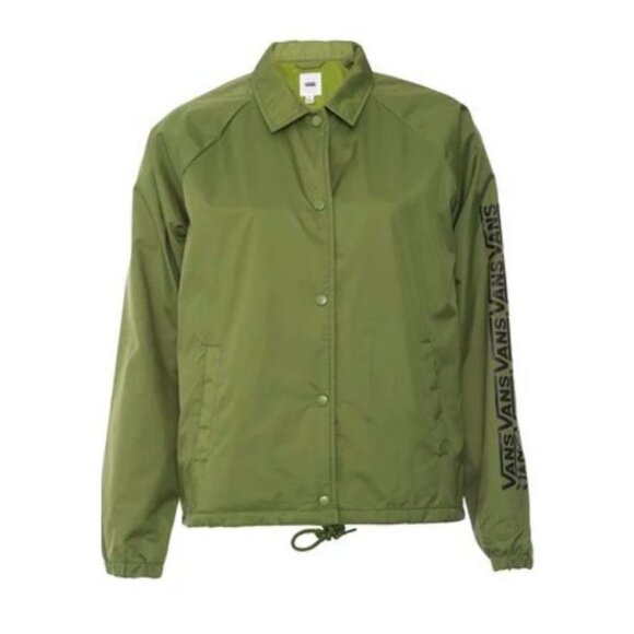 Vans Womens Green Coach Jacket With Logo Sleeve Size XS - Picture 1 of 5